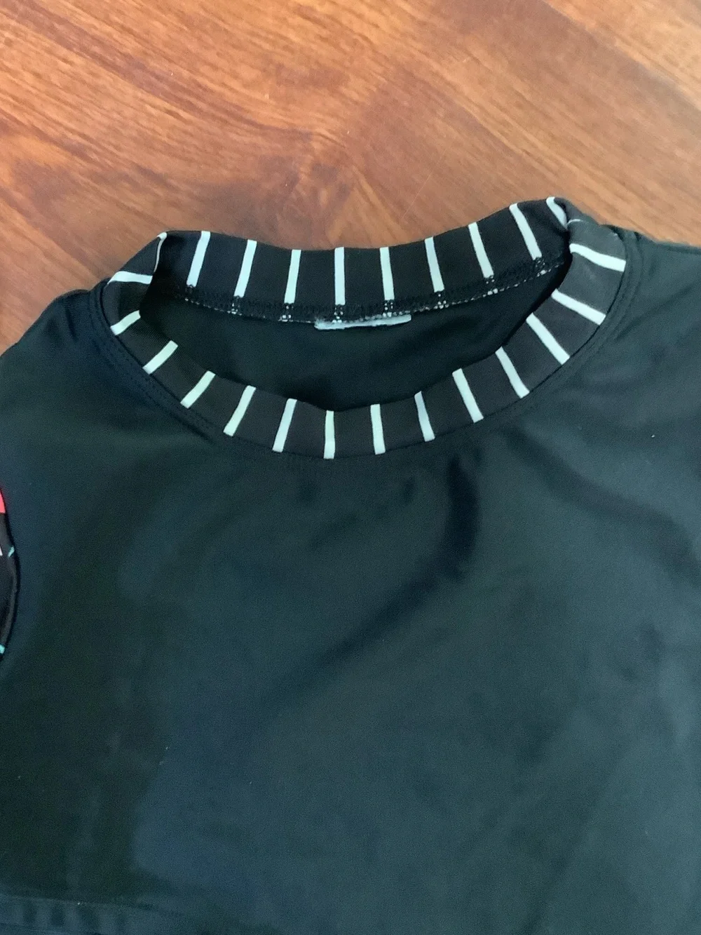 art class Black Floral & Striped Two-Piece Rash Guard Swim Set